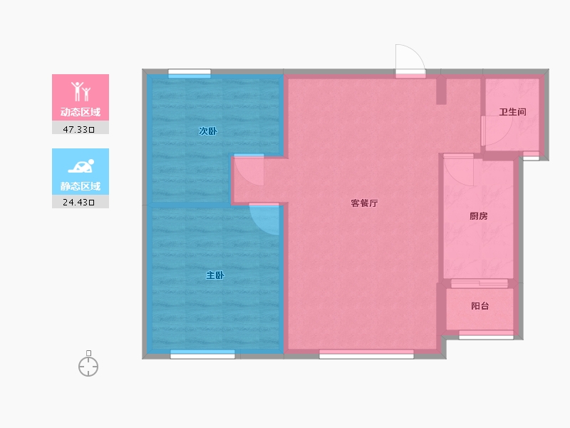 重庆-重庆市-海宇 逸景苑-64.54-户型库-动静分区