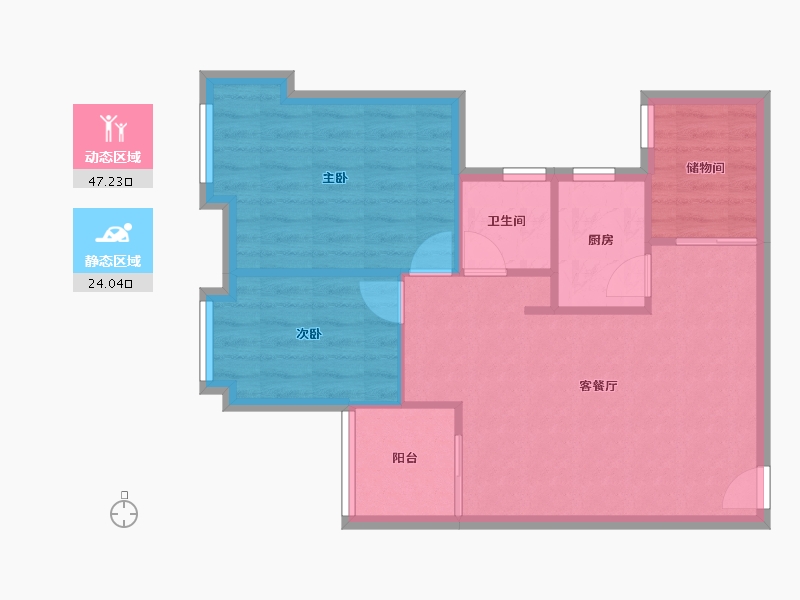 广东省-深圳市-彩田村-64.60-户型库-动静分区