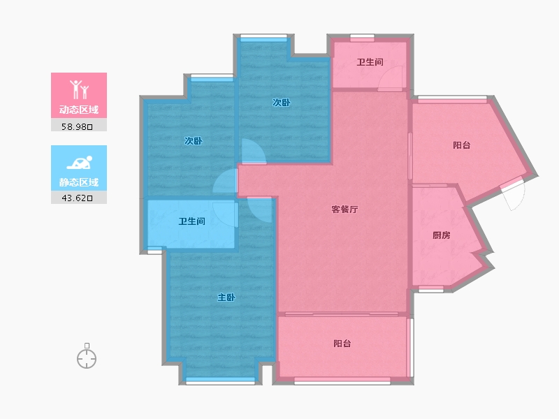 广东省-中山市-龙光海悦城邦-93.78-户型库-动静分区