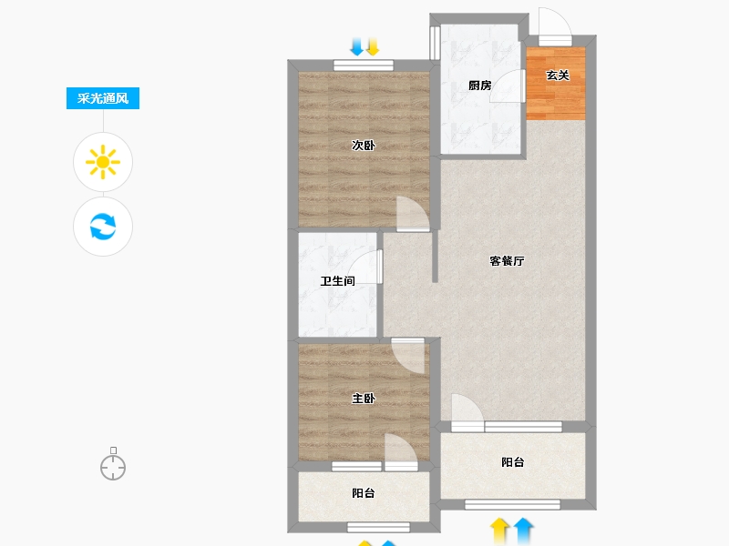 黑龙江省-哈尔滨市-凯利汽车欢乐广场-69.00-户型库-采光通风