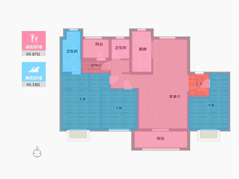 浙江省-宁波市-碧桂园中南海上传奇-103.01-户型库-动静分区