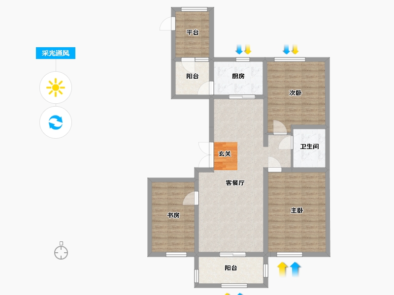 黑龙江省-哈尔滨市-玫瑰湾・智园-98.04-户型库-采光通风