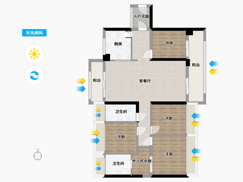 广东省-广州市-广州亚运城天峯-108.25-户型库-采光通风