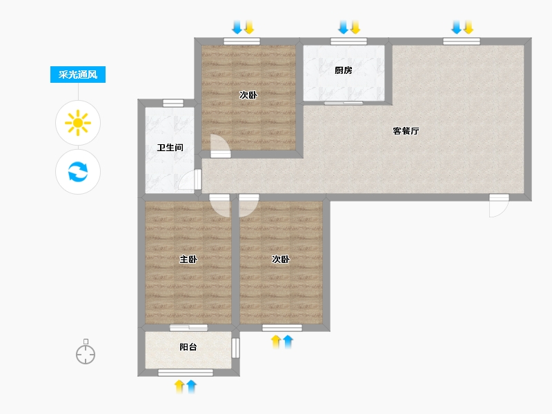 山东省-德州市-德兴城上城-84.99-户型库-采光通风