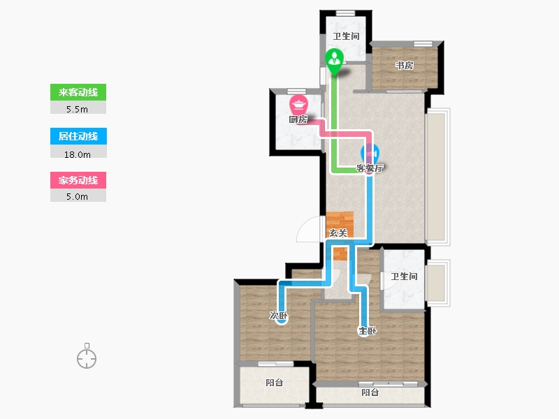 浙江省-宁波市-金地华章-87.98-户型库-动静线