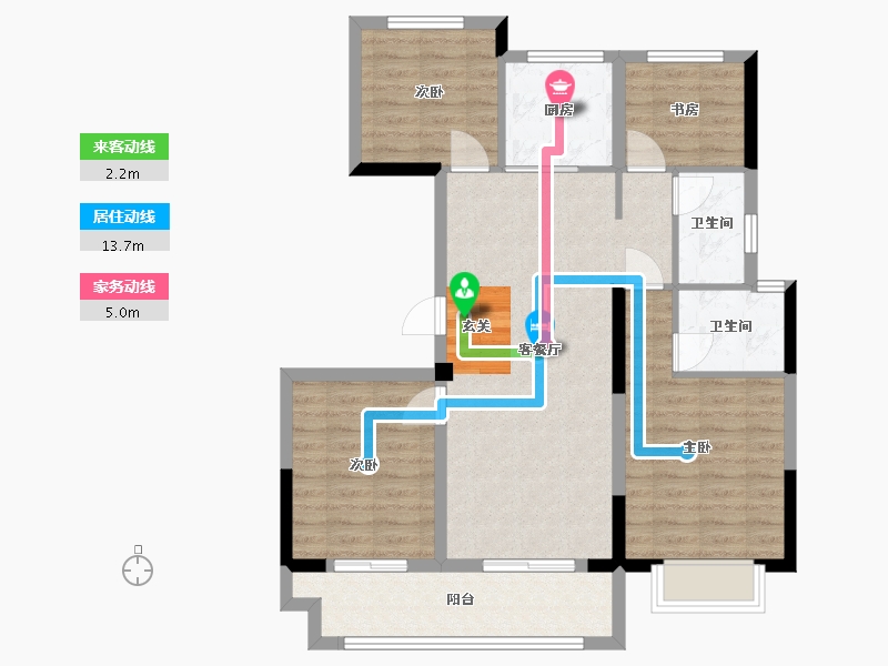 浙江省-宁波市-华鸿大发誉林府-88.91-户型库-动静线