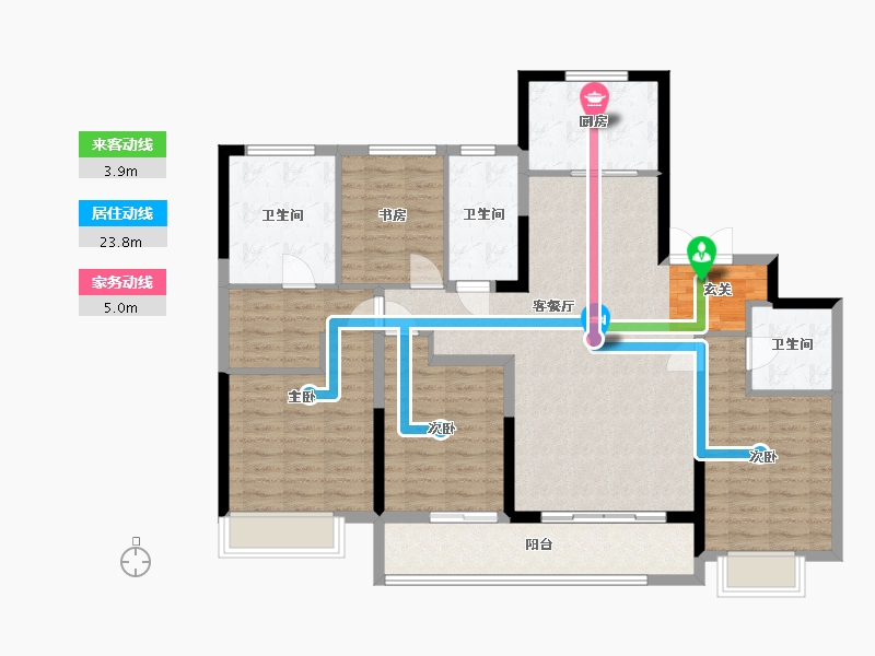 浙江省-宁波市-荣安江南润园-120.32-户型库-动静线