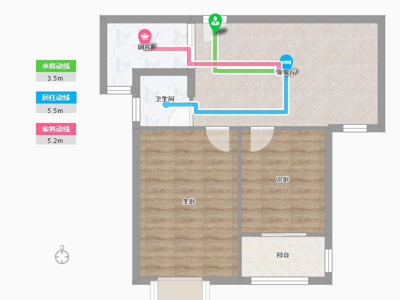 福建省-龙岩市-城北小区-59.12-户型库-动静线