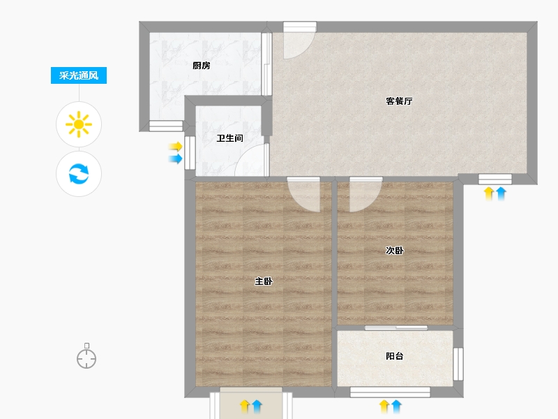 福建省-龙岩市-城北小区-59.12-户型库-采光通风