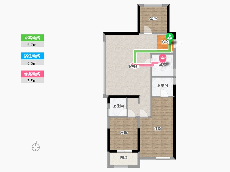 浙江省-宁波市-万科海上都会-87.13-户型库-动静线