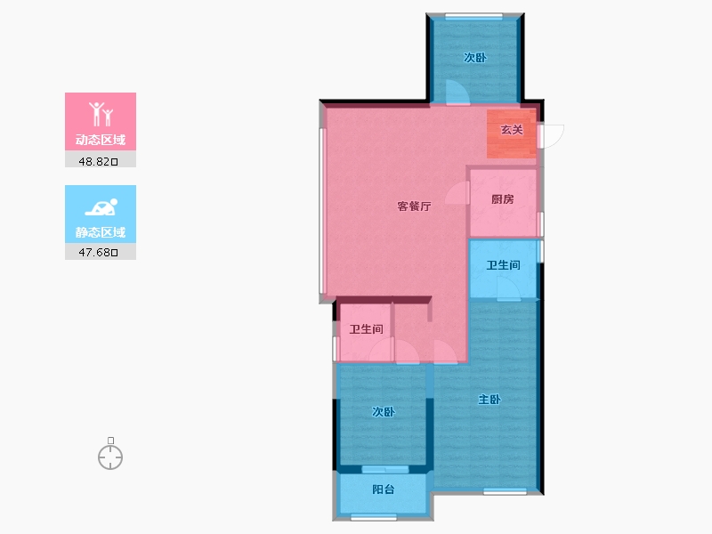 浙江省-宁波市-万科海上都会-87.13-户型库-动静分区