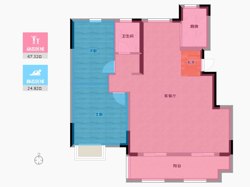 安徽省-合肥市-华地翡翠公园-83.38-户型库-动静分区