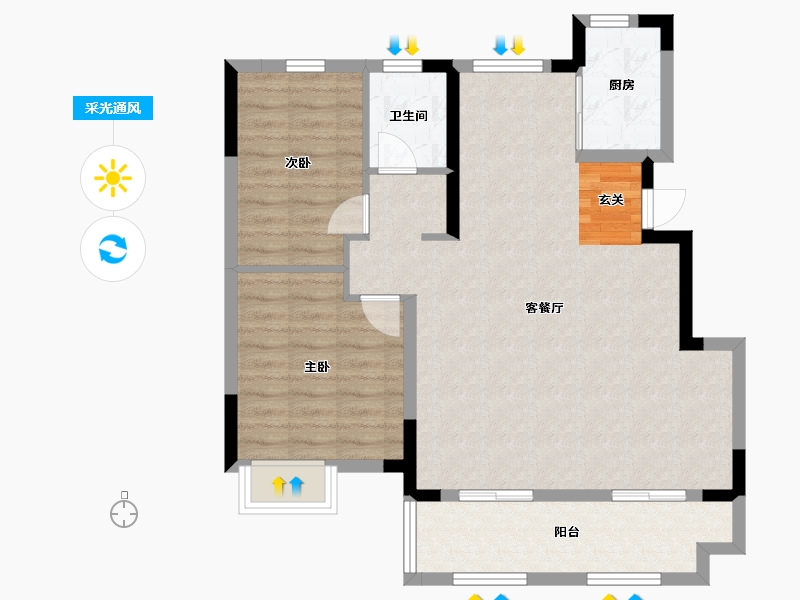 安徽省-合肥市-华地翡翠公园-83.38-户型库-采光通风