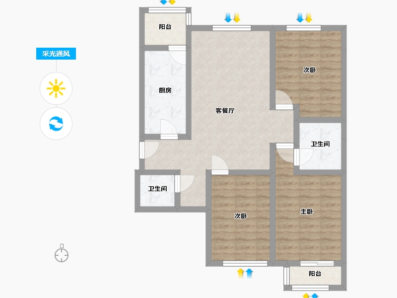 河北省-沧州市-东方世纪城-82.14-户型库-采光通风