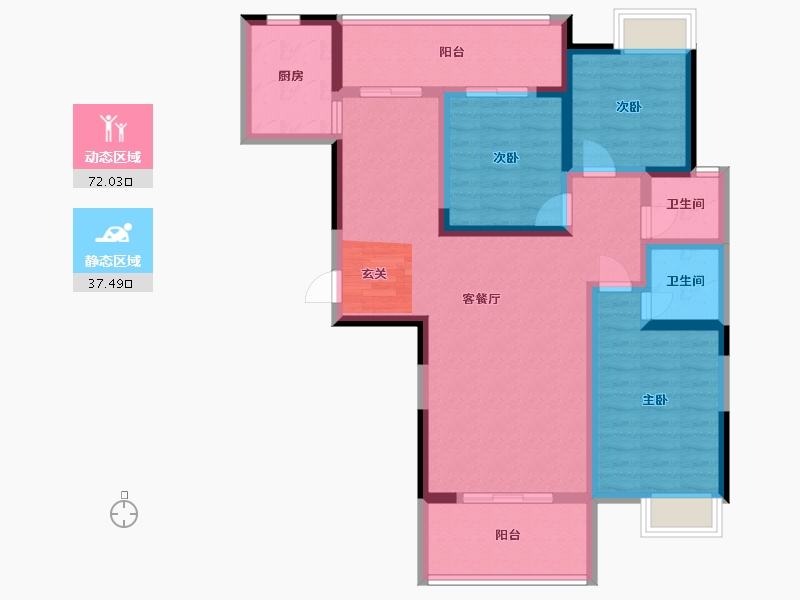 四川省-成都市-紫御华府-96.88-户型库-动静分区