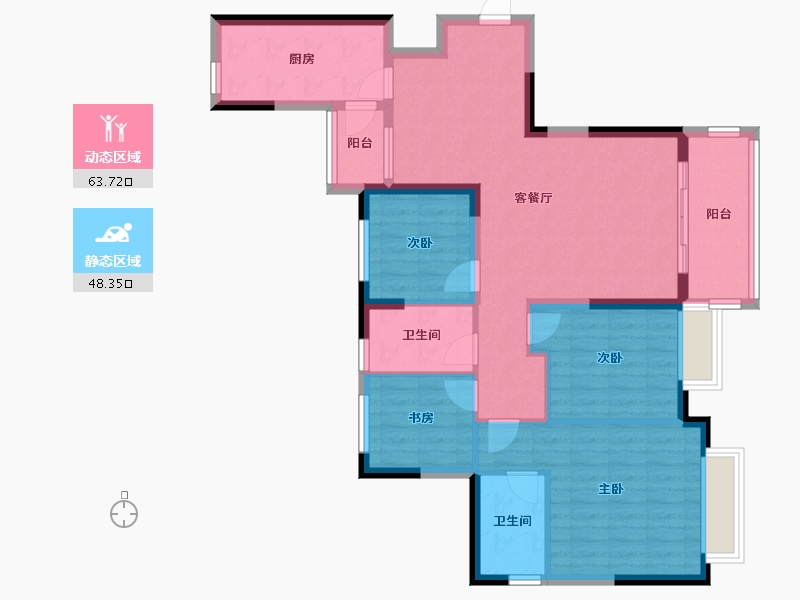 湖南省-长沙市-恒大御景天下-100.17-户型库-动静分区