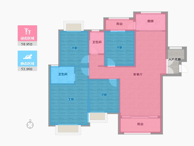 江西省-上饶市-亿升滨江花园-106.01-户型库-动静分区