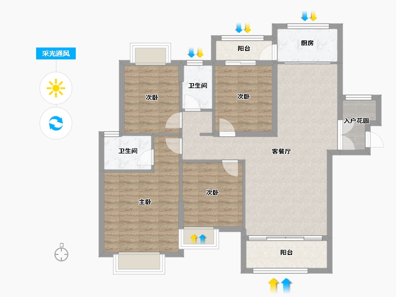 江西省-上饶市-亿升滨江花园-106.01-户型库-采光通风