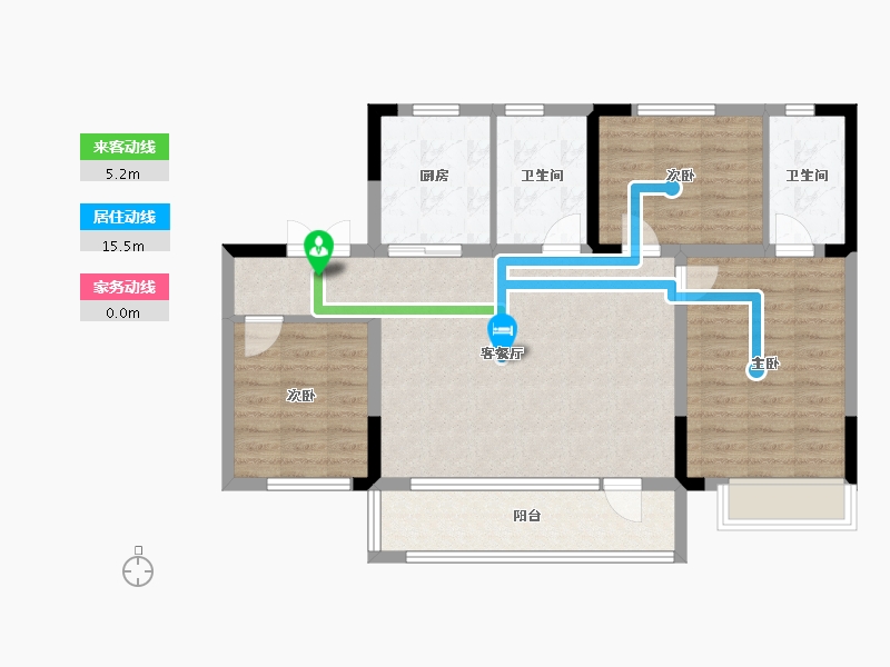 辽宁省-本溪市-碧桂园-88.56-户型库-动静线