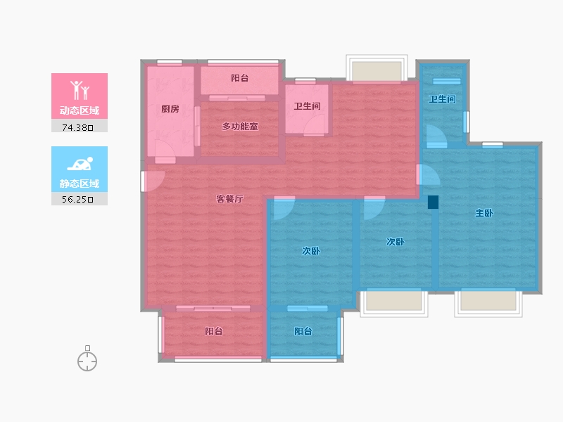 福建省-南平市-正达东阙-113.57-户型库-动静分区