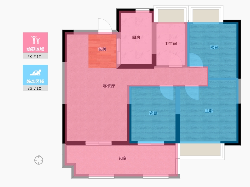 安徽省-合肥市-华盛大运城・东�X-71.01-户型库-动静分区