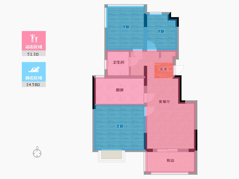 安徽省-合肥市-时代领�o-76.06-户型库-动静分区