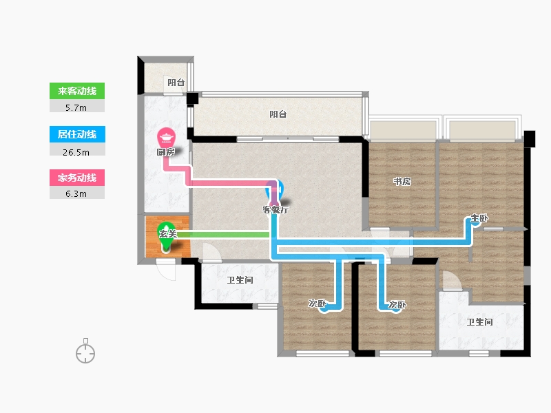 四川省-成都市-华润置地悦玺-124.56-户型库-动静线