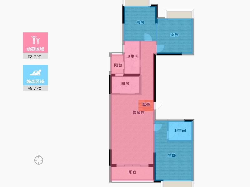 四川省-成都市-金沙城・云津观棠-99.86-户型库-动静分区