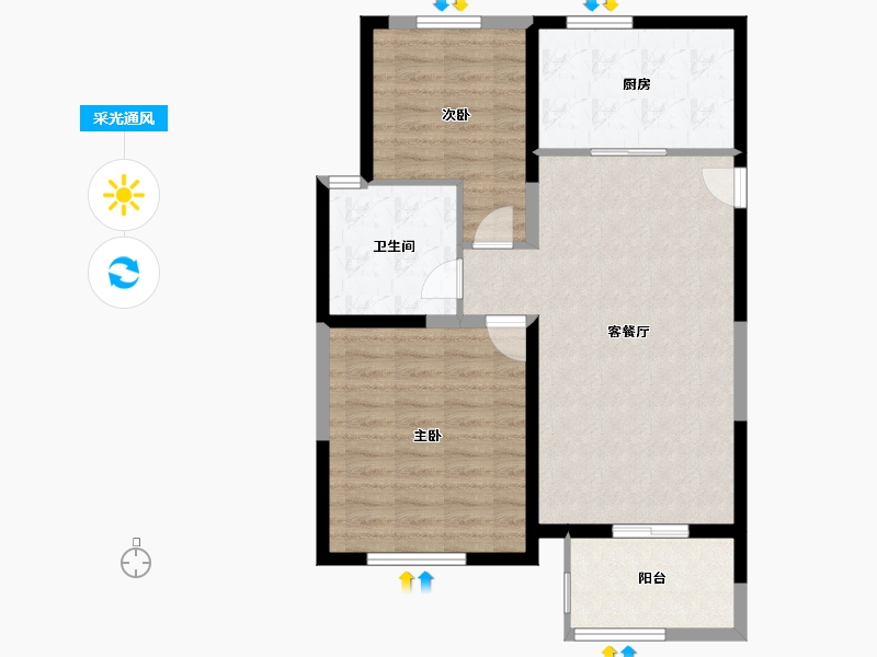 上海-上海市-聚秀佳苑-80.00-户型库-采光通风