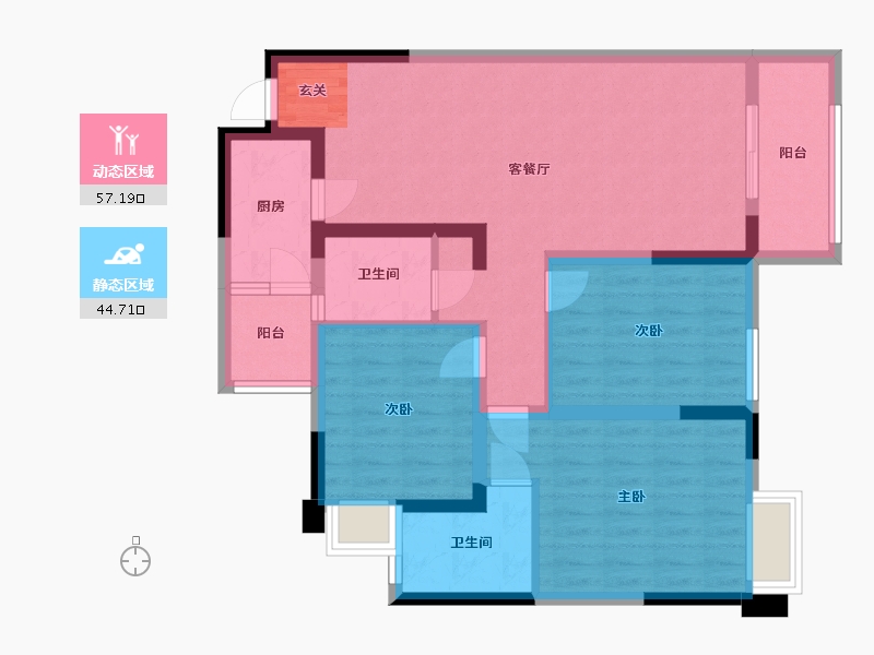 四川省-成都市-城投美庐-90.21-户型库-动静分区