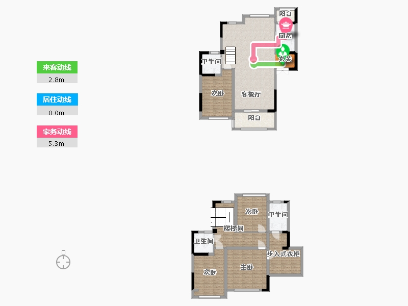 四川省-成都市-蔚蓝卡地亚云墅-147.84-户型库-动静线