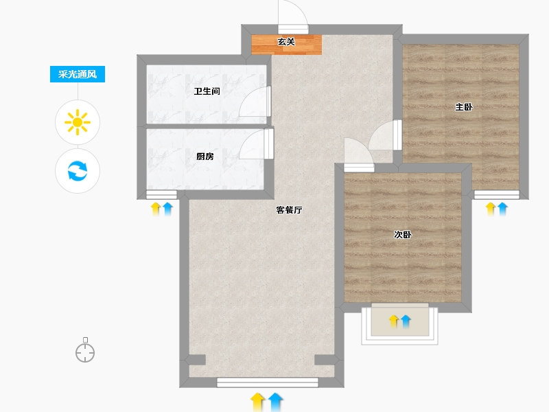 甘肃省-兰州市-天庆丽舍-60.86-户型库-采光通风