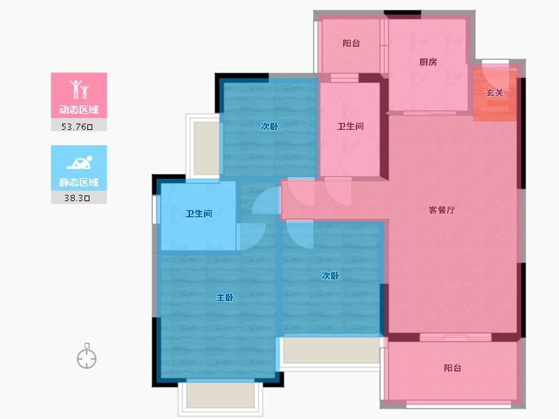 四川省-成都市-恒大滨河左岸-82.39-户型库-动静分区