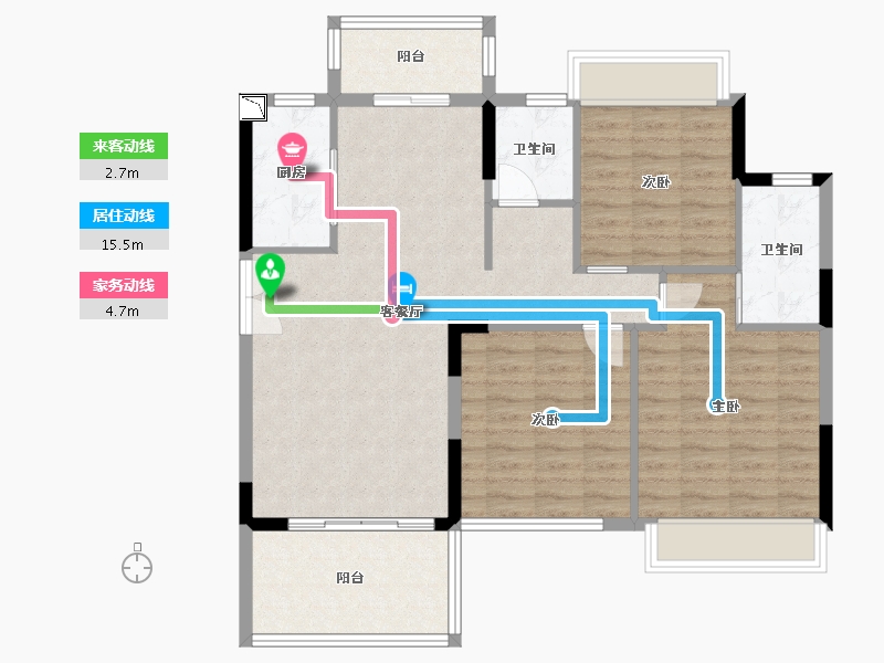 广西壮族自治区-桂林市-玉圭园观云小镇-97.92-户型库-动静线