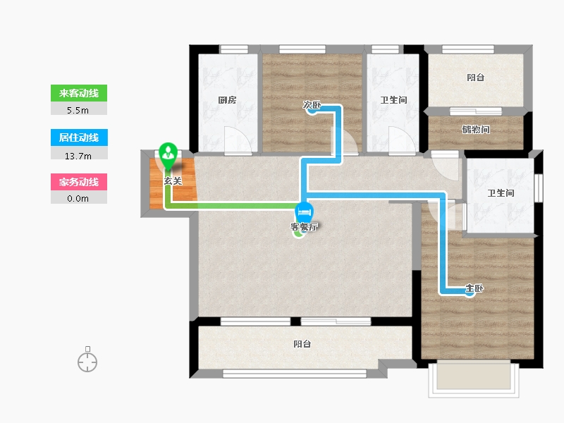 陕西省-铜川市-绿地不夜城-82.35-户型库-动静线