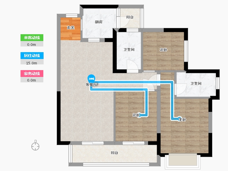 四川省-成都市-威高诚园-84.73-户型库-动静线