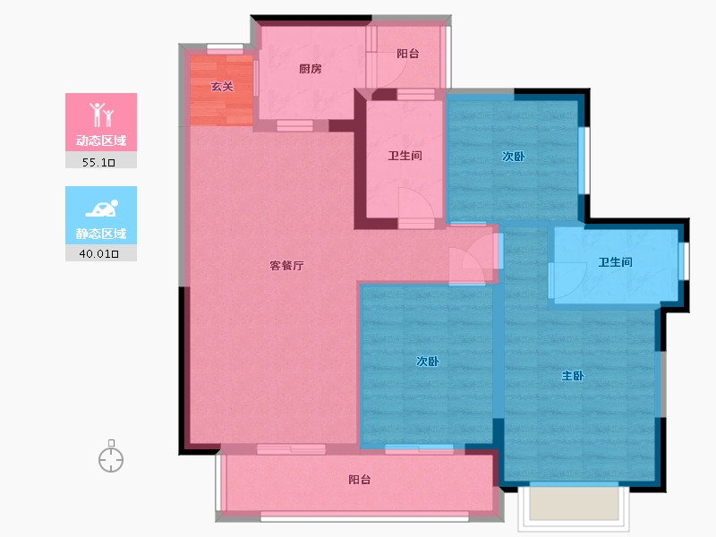 四川省-成都市-威高诚园-84.73-户型库-动静分区