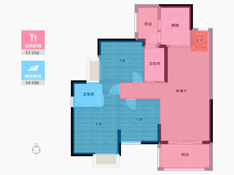 广东省-湛江市-申蓝宝邸-86.66-户型库-动静分区