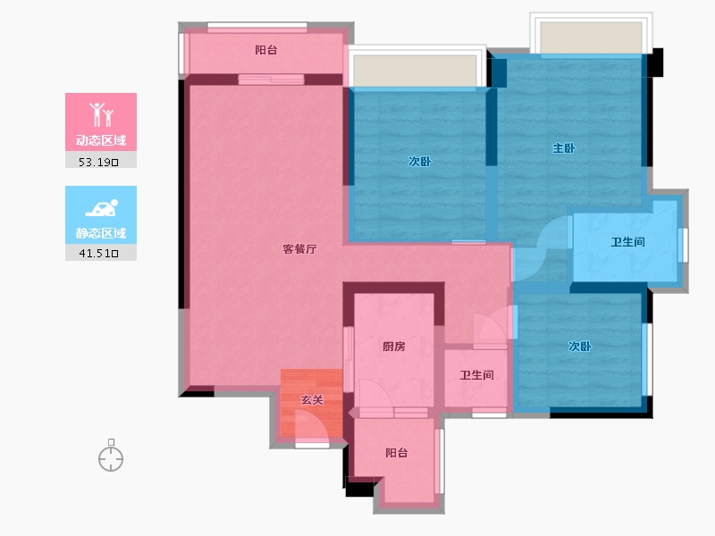 四川省-成都市-炎华置信花千集中心-83.13-户型库-动静分区