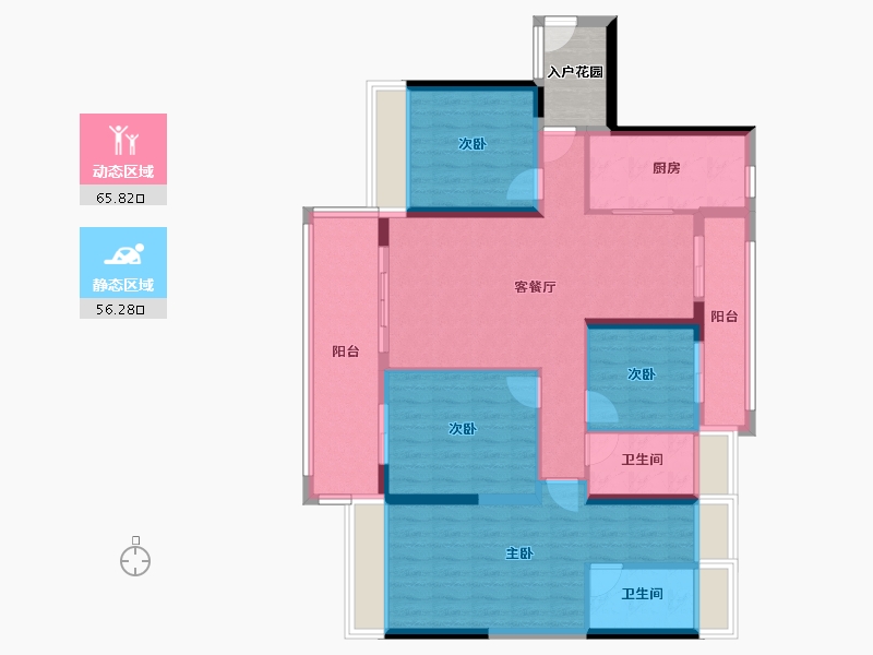 广东省-云浮市-百合花城二期-113.71-户型库-动静分区