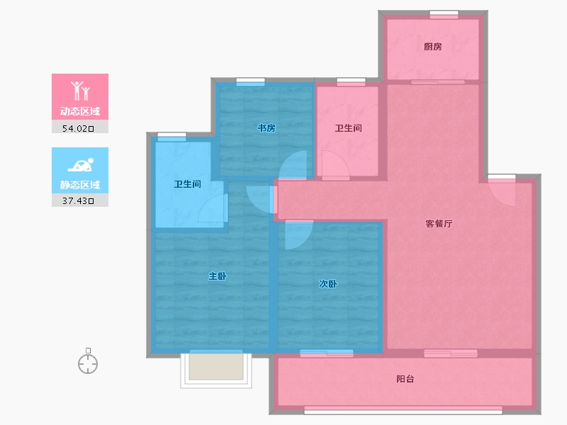 山东省-青岛市-中南漫悦湾-81.49-户型库-动静分区