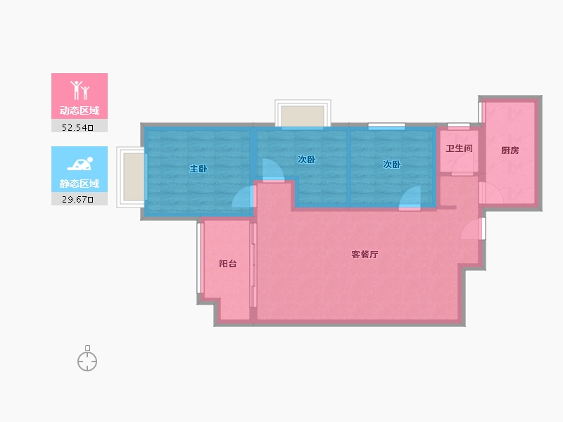 陕西省-西安市-华宇凤凰城-73.17-户型库-动静分区