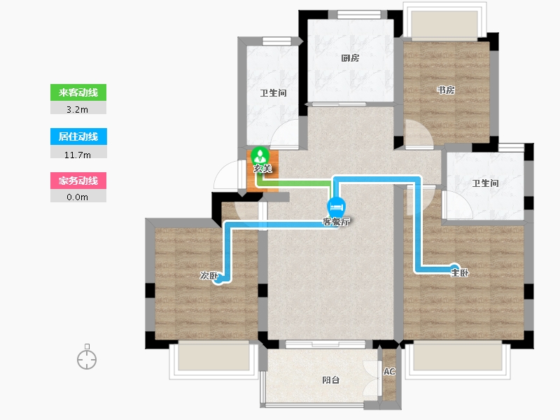 上海-上海市-光明�庐-71.20-户型库-动静线