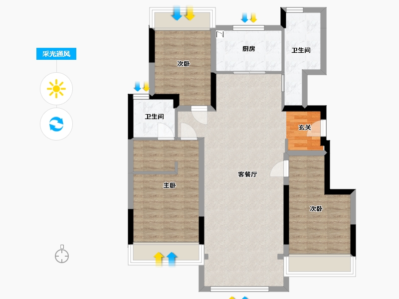 吉林省-长春市-华润置地����御-92.77-户型库-采光通风