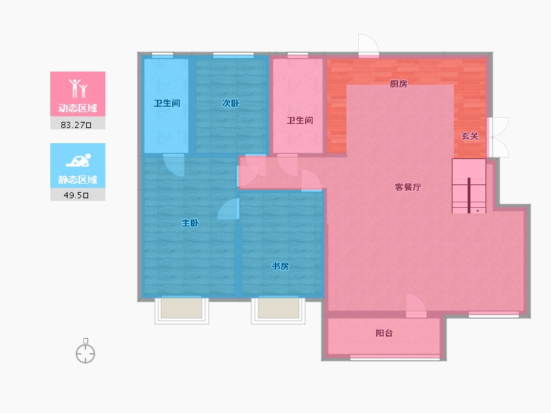 吉林省-长春市-华润置地长安里-121.95-户型库-动静分区