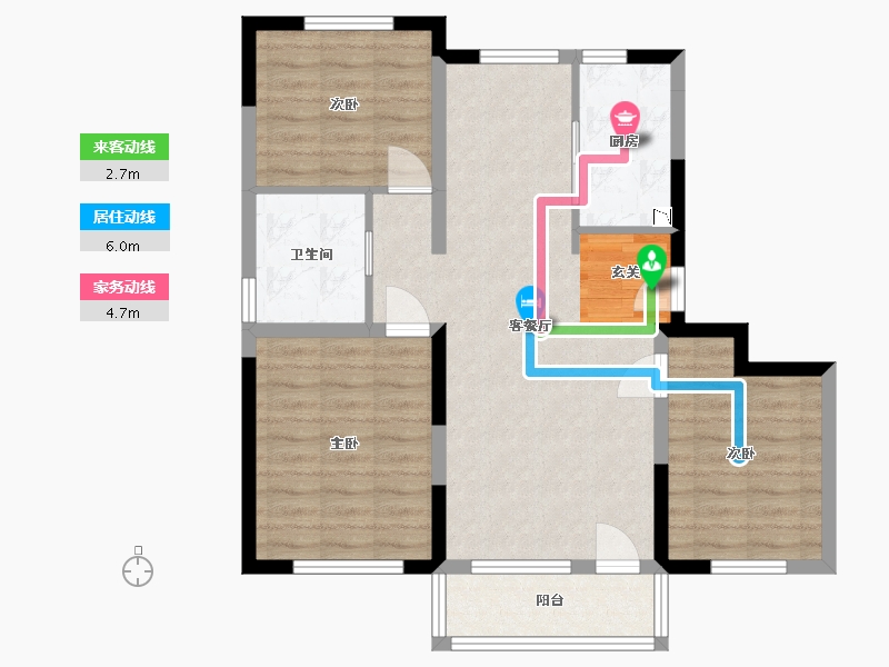 吉林省-长春市-金地风�A雅筑-78.51-户型库-动静线