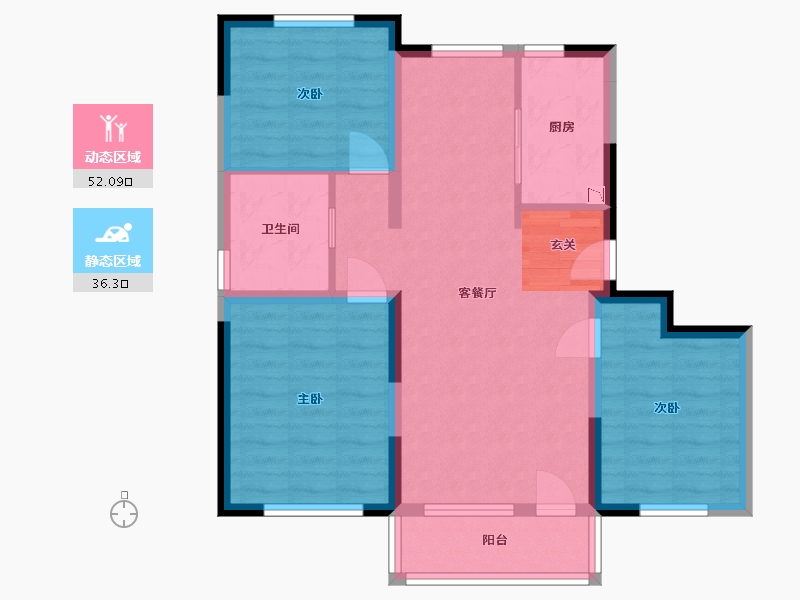 吉林省-长春市-金地风�A雅筑-78.51-户型库-动静分区