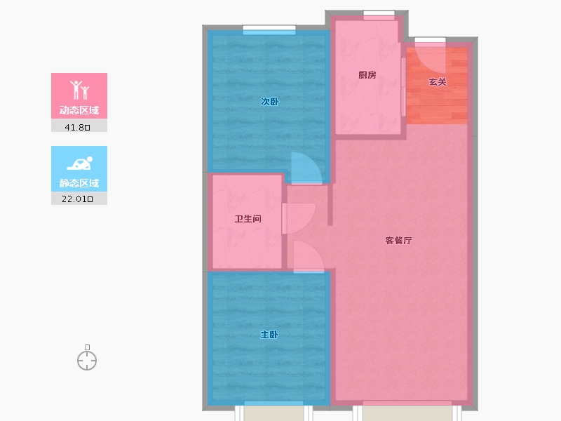 吉林省-长春市-金地江山�L�A-57.28-户型库-动静分区