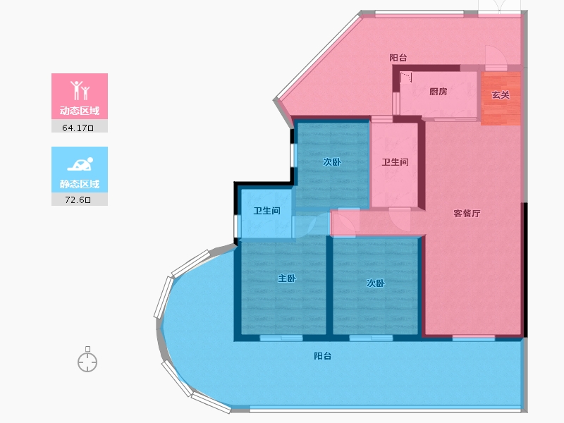 云南省-昆明市-清凤・滇池美岸-123.61-户型库-动静分区