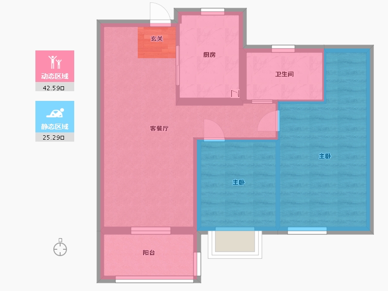 上海-上海市-海�h虹桥金茂悦-60.34-户型库-动静分区